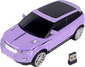 CHUYI Car Mouse Mini Small Cool SUV Car Shaped Wireless Mouse Portable 2.4GHz Optical Cordless Mice with USB Receiver 3 Buttons for Office School Travel for PC Computer Laptop Gift (Purple-1 Pack)