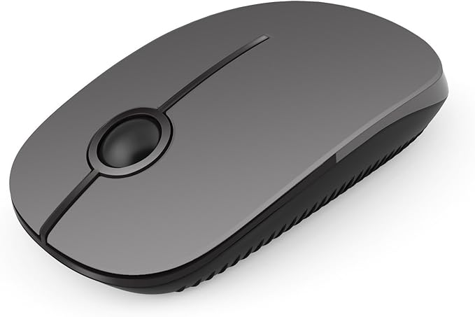 VssoPlor Wireless Mouse, 2.4G Slim Portable Computer Mice with Nano Receiver Quiet Silent Optical Laptop Mouse for Notebook, PC, Laptop, Computer-Black and Gray