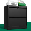 2 Drawer Lateral File Cabinet with Lock, 26.77“W File Cabinets for Home Office Legal/Letter A4 Size, File Cabinet Storage Cabinet,Require Assembly, Black