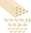 D-Line 157in Cord Cover Kit, Self-Adhesive Wire Hiders, Paintable Cable Raceway to Hide Wires on Wall, Electrical Cable Management - 10x 15.7 Lengths & 19 Accessories - 1.18" (W) x 0.59" (H) - Beige