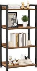 NUMENN Bookshelf, 4 Tier Bookshelves, Home Office Bookcase Shelf Storage Organizer, Free Standing Storage Shelving Unit for Bedroom, Living Room and Home Office, Vintage