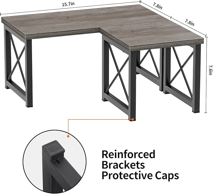 Honiter Desk Shelf for Top of Desk, Wood Desktop Shelf, 2 Tier Adjustable Bookshelf Organizer, Freestanding Stackable Desk Stand Storage Organizers Kitchen Counter Display Rack