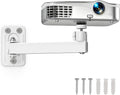 Projector Stand, Wall and Mini Ceiling Mount with 1/4-Inch Thread, 360-degree Rotation, Adjustable Tilt & Swivel, Foldable, Easy Setup Compatible with Most Projectors for Home, Office, White