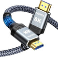 Highwings Long 8K Fiber Optic HDMI Cable 50 FT, 2.1 Unidirectional 48Gbps High-Speed Slim HDMI Braided Cord 8K60Hz 4K120Hz HDR/eARC HDCP 2.2/3D Compatible for PS5 and DVD Player