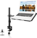 Suptek Single Laptop Notebook Desk Mount with Tray for 13-27 inch Computer Screen, Fully Adjustable Laptop Desk Arm for Notebook up to 17’’, Weight up to 15.6 lbs