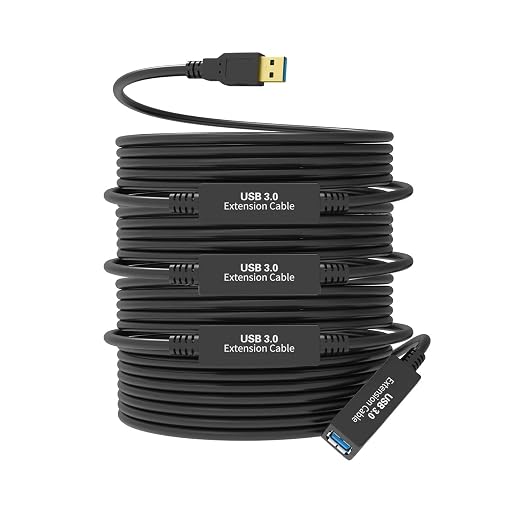 100FT USB 3.0 Active Extension Cable, USB 3.0 Extension Cord A-Male to A-Female, With High-Speed Data Signal Amplifier, Compatible With Quest 3,VR,Rift,360 Kinect,Xbox,Webcam,PS4, HD Camera or More
