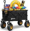 Sekey Heavy Duty Beach Wagon with 9" Big Sand-Proof Wheels – 600lb Capacity, 200L Oversized Foldable Cart | Adjustable Handle & All-Terrain Tires for Sand, Camping, Groceries
