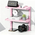 2-Tier Desk Shelf, Expandable Under Desk Storage, Clamp on Desk Shelf, Desktop Accessories for Offices, Study Rooms, and Game Rooms (Pink)
