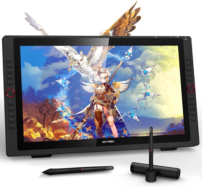 Drawing Tablet with Screen XPPen Artist 22R pro Computer Graphics Tablet 120% sRGB with Battery-Free Stylus Full-Laminated Technology, 21.5 inch Pen Display with 20 Shortcut Keys & 2 Red Dial(Black)