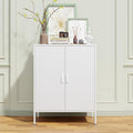 Chshin White Metal Storage Cabinet,Metal Locker Storage Cabinet with 2 Doors and Shelves,Kitchen Pantry Cabinet,Modern Storage Freestanding Organizer Rust for Home,Kitchen,Office