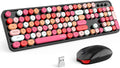 MOFii Wireless Keyboard and Mouse Combo, USB 2.4GHz Full Size Typewriter Keyboard with Number Pad and Sport Car Mouse for Office PC Computer Desktop Laptop Windows (Black Colorful)