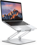 OMOTON Laptop Stand, Adjustable Metal Foldable Riser 10-17.2", Silver | Ergonomic Cooling Laptop Holder, Height Adjustable to 270mm for Sit-Stand, Portable Travel