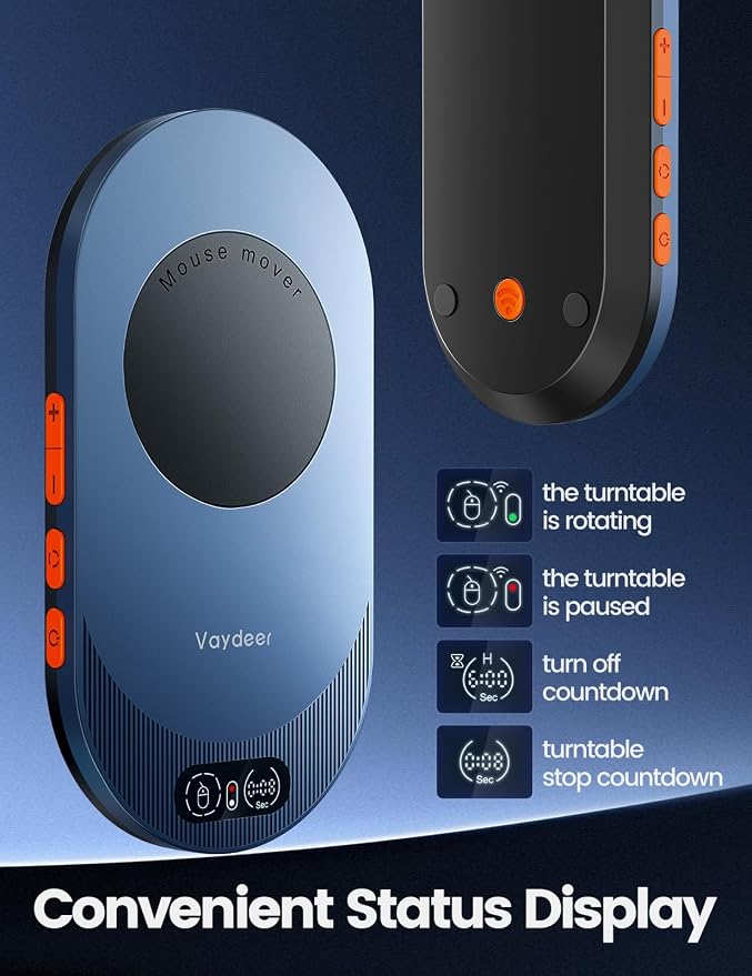 Vaydeer Air 3 Ultra Mouse Mover with APP, Ultra Slim Mouse Jiggler with Timer Function, Undetectable & Noiseless, Simulates Realistic Mouse Movement, Driver-Free, Keeps PC Active (Dark Purple)