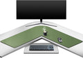 Mydours L-Shape Desk Pad, (38"+38") x 13" Large PU Leather Corner Desk Mat Blotter, XXL Large Waterproof Gaming Mouse Pad, Desktop Protector for Computer Keyboard Home Office (Green)