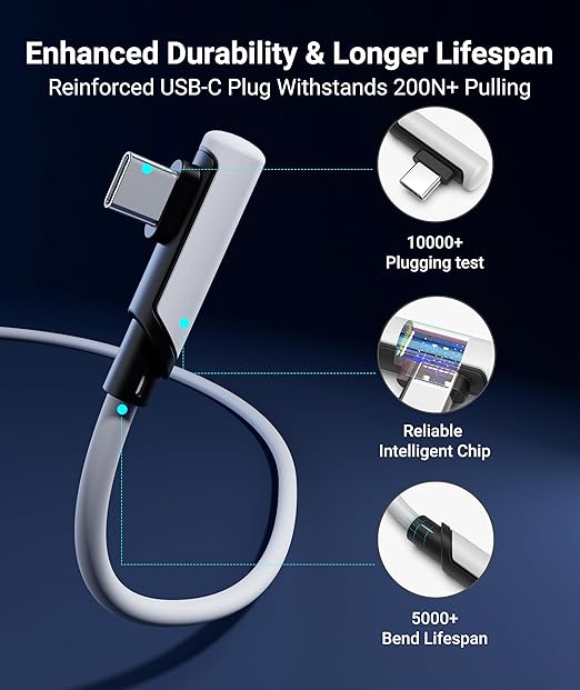 Syntech Link Cable 10 FT Compatible with Oculus/Meta Quest 3/Meta Quest 3S, Quest2/Pro/Pico 4/Ultra Accessories and PC/SteamVR, High Speed PC Data Transfer, USB 3.0 to USB C Cable for VR Headset