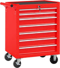 RYH 7 Drawers Rolling Tool Chest & Tool Box on Wheels | Heavy Duty Metal Cart with Ball Bearing Drawers | Fits US General Tool Box for Garage Storage (Red-6, 7 Drawers（29.6" H × 24.4" W × 13" D)