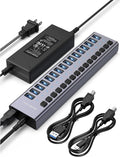 Powered USB 3.2 Hub, ACASIS 16 Ports USB 3.2 Hub with 10Gbps Data Speed，Aluminum Housing, USB Hub Powered with 96W Power Adapter, USB Hub for PC/Laptop, Computer, Flash Drive, Printer, Camera