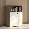 File Cabinet with Password Lock, Wood Lateral Filing Cabinet for Letter/A4 Files, 3 Drawer with Door, Printer Stand with Open Shelves for Home Office