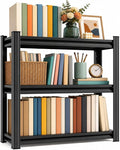 3 Tier Metal Bookshelf, Adjustable Tall Bookcase, Heavy Duty 1800 LBS Modern Deep Book Shelf, Bolt-Free Storage Shelves for Living Room, Home Office, Garage, 31.5" Wx 13.8" Dx 31.5" H