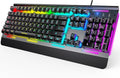 TECKNET Wired Gaming Keyboard, USB Wired Computer Keyboard, 15-Zone RGB Illumination, IP32 Water Resistance, 25 Anti-ghosting Keys, All-Metal Panel (Whisper Quiet Design)