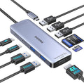 USB C Hub Multiport Adapter for MacBook Pro/Air, 10 in 1 USB C Dongle Mac HDMI Adapter, USBC Dock Compatible for iPad Pro, iMac, Dell, HP, Lenovo (4K@60Hz HDMI,SD/TF Card Reader,100W PD, 6 USB Ports)