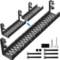 No Drilling Extendable Under Desk Cable Management, Metal Cable Management Tray Under Desk with Clamp, Retractable Power Strip Cord Holder for Wire Management 31Inch (2 Pack Extendable 31')