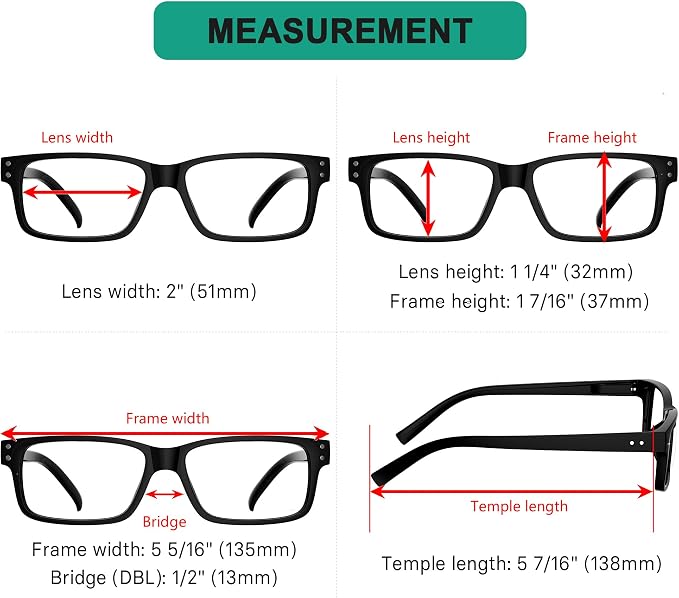 Eyekepper Vintage Reading Glasses for Men - 5 Pack Spring Hinges Classic Readers +4.00