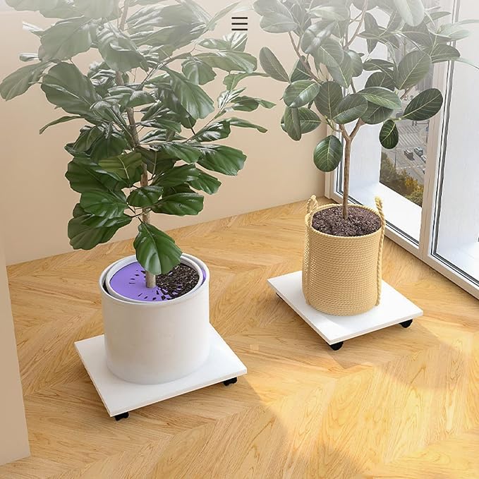 Printer Shelf Stand Under Desk Printer Stand with 4 Caster Wheels Office Movable Printer Copier Stand CPU Holder White Rolling Plant Rack Tray Printer Carts & Stands
