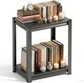 Modern Metal Book Shelf, Display Black Bookshelf, Bolt-Free Metal Storage Shelves for Books CDs, Adjustable Bookshelf in Living Room, Bedroom, Kitchen, Home, Office, 15.7" W x10 D x22 H