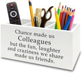 Colleague Gifts Pen Pencil Holder Organizer for Desk, Work Bestie Friends Gifts for Women, Coworker Friend Gift Wooden Box Sign for Home Office Desk Tabletop Decorations