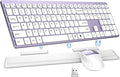Wireless Keyboard and Mouse Combo, Full Size Silent Ultra Thin Keyboard with Magnetic Wrist Rest, Optical Mouse, 2.4G Lag-Free Cordless Mice Keyboard Set for Computer, Mac, Laptop, PC, Windows