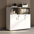 File Cabinet with Password Lock, Wood Lateral Filing Cabinet for Letter/A4 Files, 3 Drawer with Door, Printer Stand with Open Shelves for Home Office