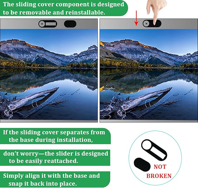 ZUCUCUC Webcam Cover, 11 Pack Laptop Camera Cover Slide, Phone Camera Cover, Ultra Thin Webcam Cover Slide Compatible with MacBook, Laptop, iMac, Desktop, PC, iPad, iPhone, Cell Phone