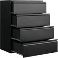 Approgreent Lateral 4 Drawer File Cabient with Lock, Metal Filing Cabinets for Home Office, Heavty Duty Office Storage Cabinet for A4/Letter/Legal (Matte Black)