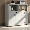 File Cabinet with Password Lock, Wood Lateral Filing Cabinet for Letter/A4 Files, 3 Drawer with Door, Printer Stand with Open Shelves for Home Office