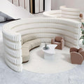 Foldable Accordion Room Divider, Wave-Shaped Freestanding Privacy Screen, Portable Paper Partition Wall, No Drilling Temporary Room Separator for Modern Home Office, Studio, Apartment, White