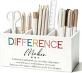 Difference Maker Gift Pen Pencil Holder for Desk, Thank You Gifts for Teachers Coworkers, Appreciation Gifts for Women Men Wooden Box Sign Decorations for Office Workplace Desk Tabletop
