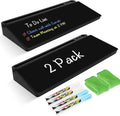 2 Pack Desktop Glass Whiteboard with Storage, Desk Board with Computer Keyboard Stand, White Dry Erase Board with Drawers for Home, School, Office Desk Organizers and Accessories - Black