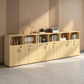 File Cabinet with Password Lock, Wood Lateral Filing Cabinet for Letter/A4 Files, 3 Drawer with Door, Printer Stand with Open Shelves for Home Office