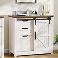 Vabches Lateral File Cabinets with Adjustable Shelf, Farmhouse Filing Cabinet for Home Office, Filing Organization Storage Cabinets with Sliding Barn Door for Hanging Files Letter/A4.