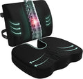 Seat Cushion and Lumbar Support Pillow for Office Chair, Wheelchair, Memory Foam Coccyx Cushion for Sciatica Tailbone Pain Relief, Back Support for Car Chairs, Desk Chair