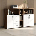 File Cabinet with Password Lock, Wood Lateral Filing Cabinet for Letter/A4 Files, 3 Drawer with Door, Printer Stand with Open Shelves for Home Office