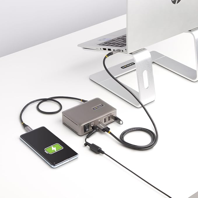 StarTech.com 10-Port USB-C Hub - 8X USB-A/2x USB-C - Self-Powered w/65W Power Supply - USB 3.1 10Gbps - Desktop/Laptop USB Hub w/USB-IF Certified 3ft Locking Cable, USB C Splitter, TAA