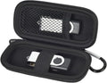 USB Flash Drive Case, SD Card Holder Compatible with Thumb Drive, Memory Cards, SDXC SDHC Storage Bag, Electronic Accessories Organizer for SanDisk for Samsung for Inland (All Black)