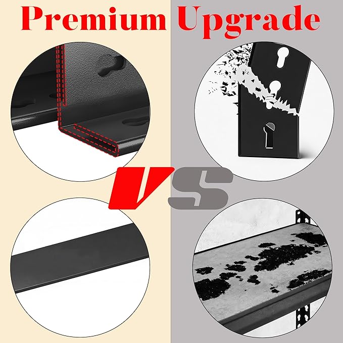 Printer Stand, Metal Shelving Adjustable Storage Shelves, printer table Office Organizer Book shelf corn shelf Industrial Shelving for office organization, black Nightstand (13.8"W×11.8"D×22"H)