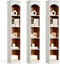 LITTLE TREE 70.9" Tall Bookshelf, 5-Tier Open Bookcase with Cubes, Bookshelves with Storage Space, Freestanding Narrow Bookcase for Home Office, White, 3 Pack