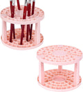 Round 50 Hole Paint Brush Holder and Organizer, Makeup Cosmetic Brushes, Pencils, Pens, Markers, Art Tools, Desk Stand (Pink)