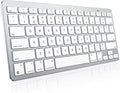 OMOTON Wireless Keyboard for Mac, Bluetooth Keyboard for Mac - No Number Pad, Compact Travel Design for Coffee Shop, Home Office, macOS Function Keys, Compatible with MacBook Pro/Air/iMac, Silverwhite