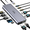 Selore USB C Docking Station Dual Monitor 13 in 1 USB-C Multiport Adapter | 2HDMI + DisplayPort, 100W PD, USB 3.0, SD/microSD, Gigabit Ethernet, 3.5mm audio, for Dell HP XPS Surface