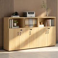 File Cabinet with Password Lock, Wood Lateral Filing Cabinet for Letter/A4 Files, 3 Drawer with Door, Printer Stand with Open Shelves for Home Office